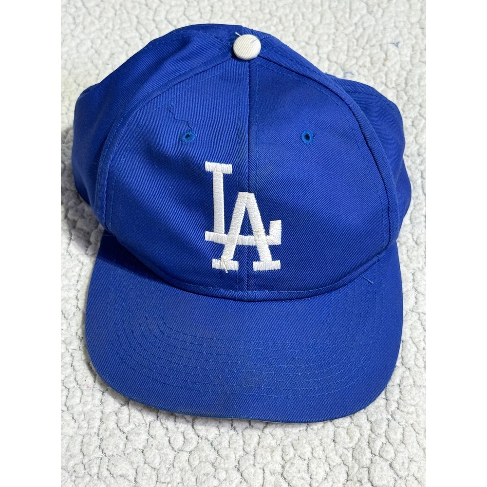 VINTAGE Dodgers Hat Snapback Los Angeles LA Blue Plain Logo MLB Baseball Genuine